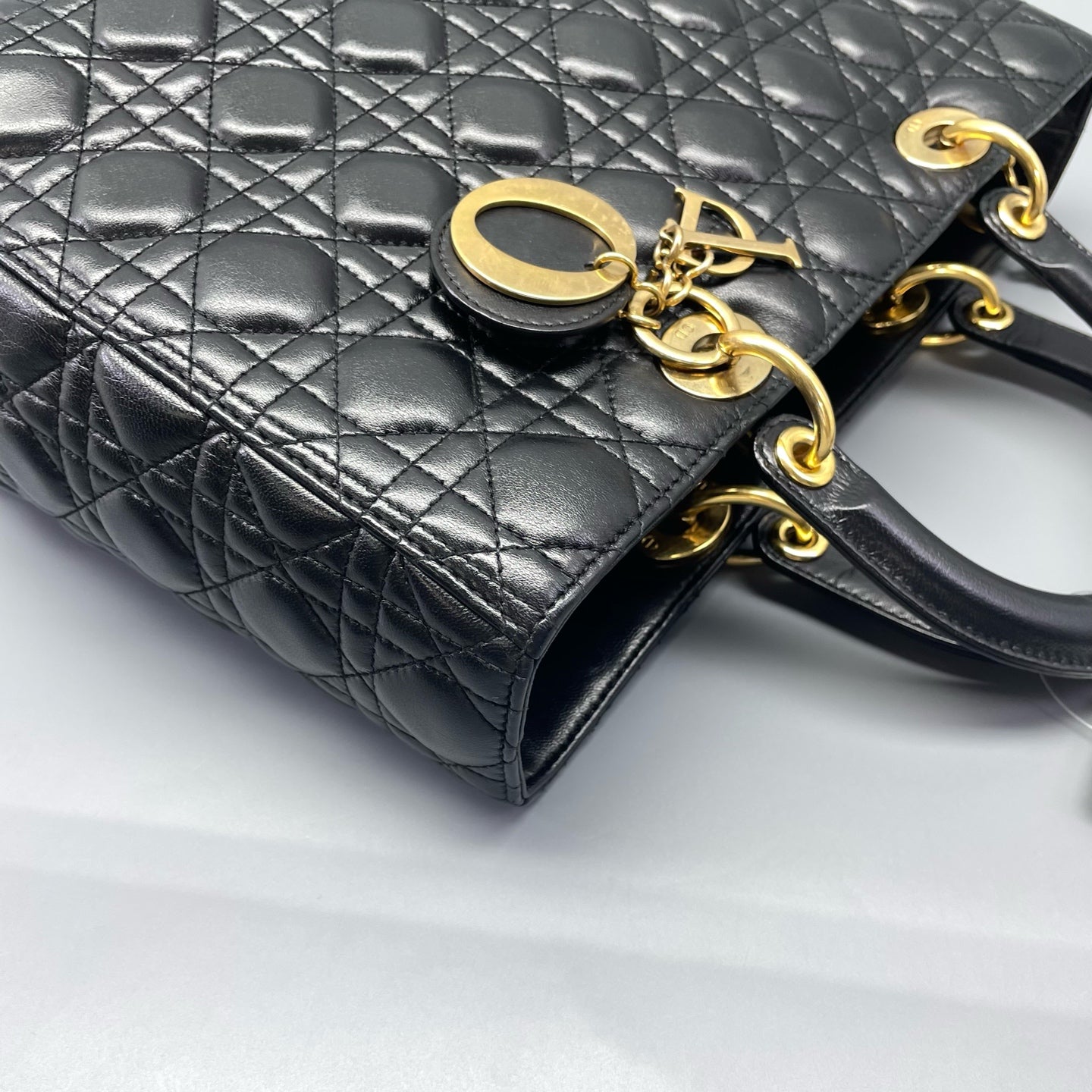 Dior - Lady Dior Large - Lambskin leather - Black - (Large)