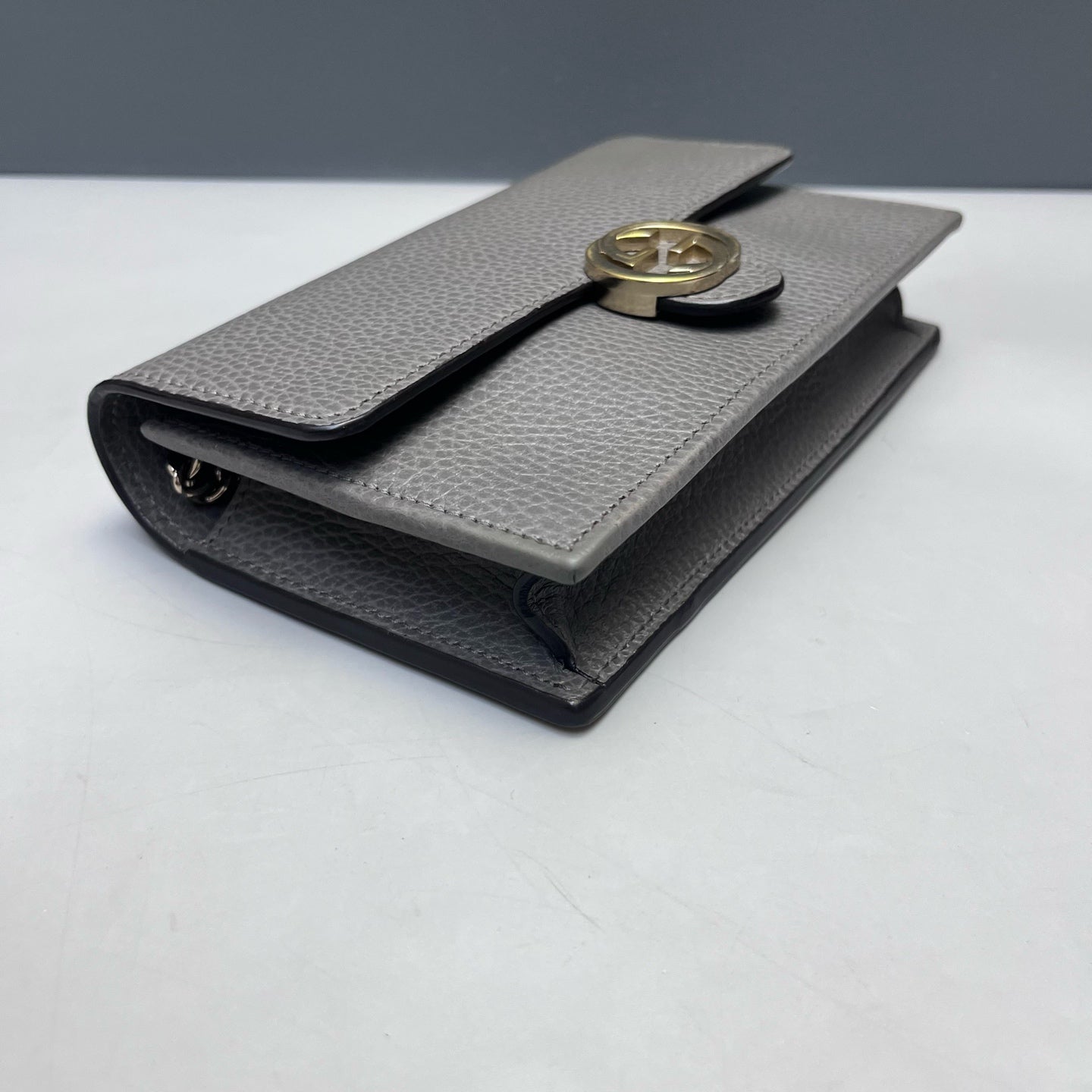 Gucci - Interlocking G Chain Wallet - Leather - Grey - (mini)