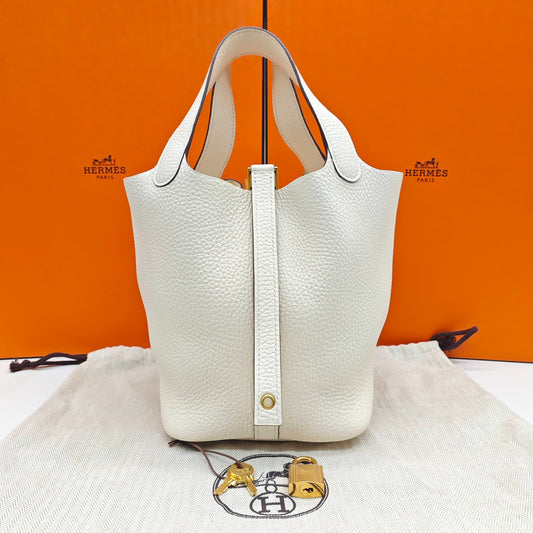 Hermès - Picotin Lock 18 - Togo leather - Creamy White with Gold-Tone Hardware - (mini)
