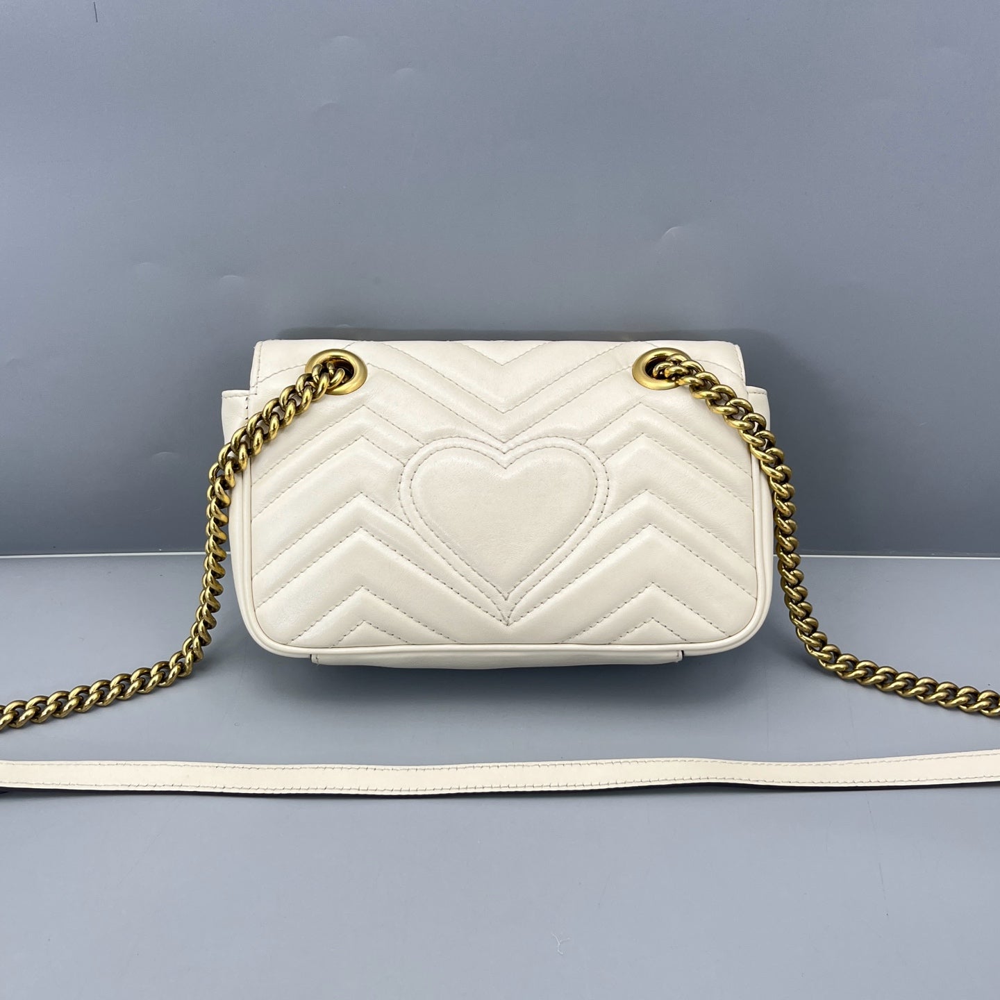 Gucci - GG Marmont Matelassé Mini - Leather - Off-white with Gold-Tone Hardware - (mini)