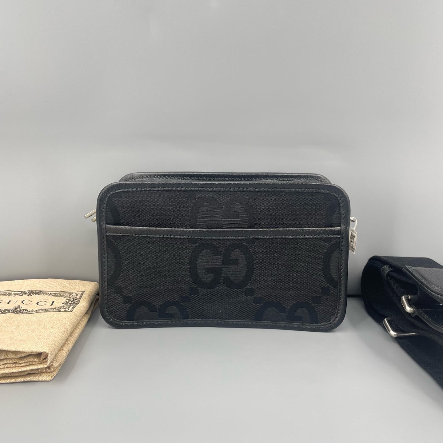 Gucci - Jumbo GG Mini Bag - Coated canvas with leather trim - Black - (mini)