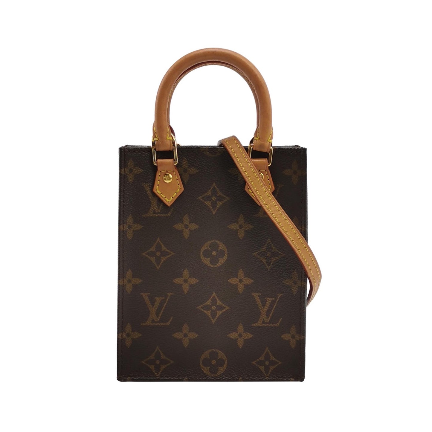 Louis Vuitton - Petit Sac Plat - Monogram Canvas with Vachetta leather trim - Brown - (mini)