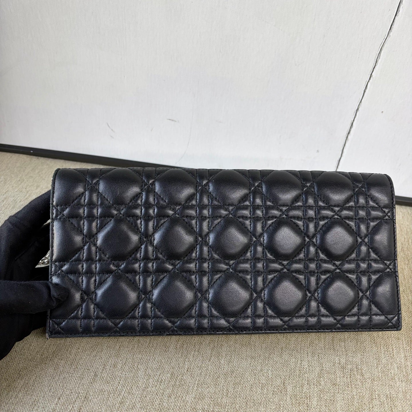 Dior - Lady Dior Wallet on Chain - Lambskin leather - Black - (Small)