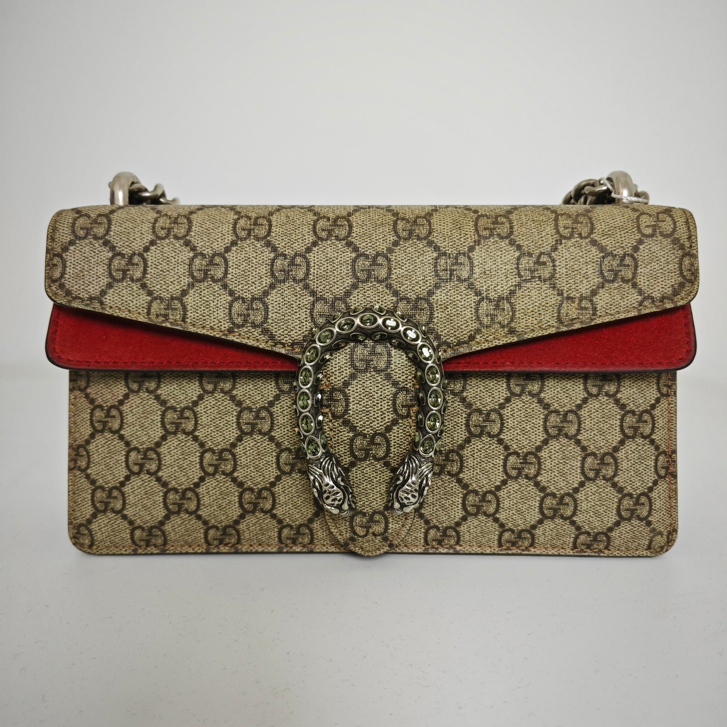 Gucci - Dionysus Mini - GG Supreme canvas with suede trim - Beige and Red - (mini)