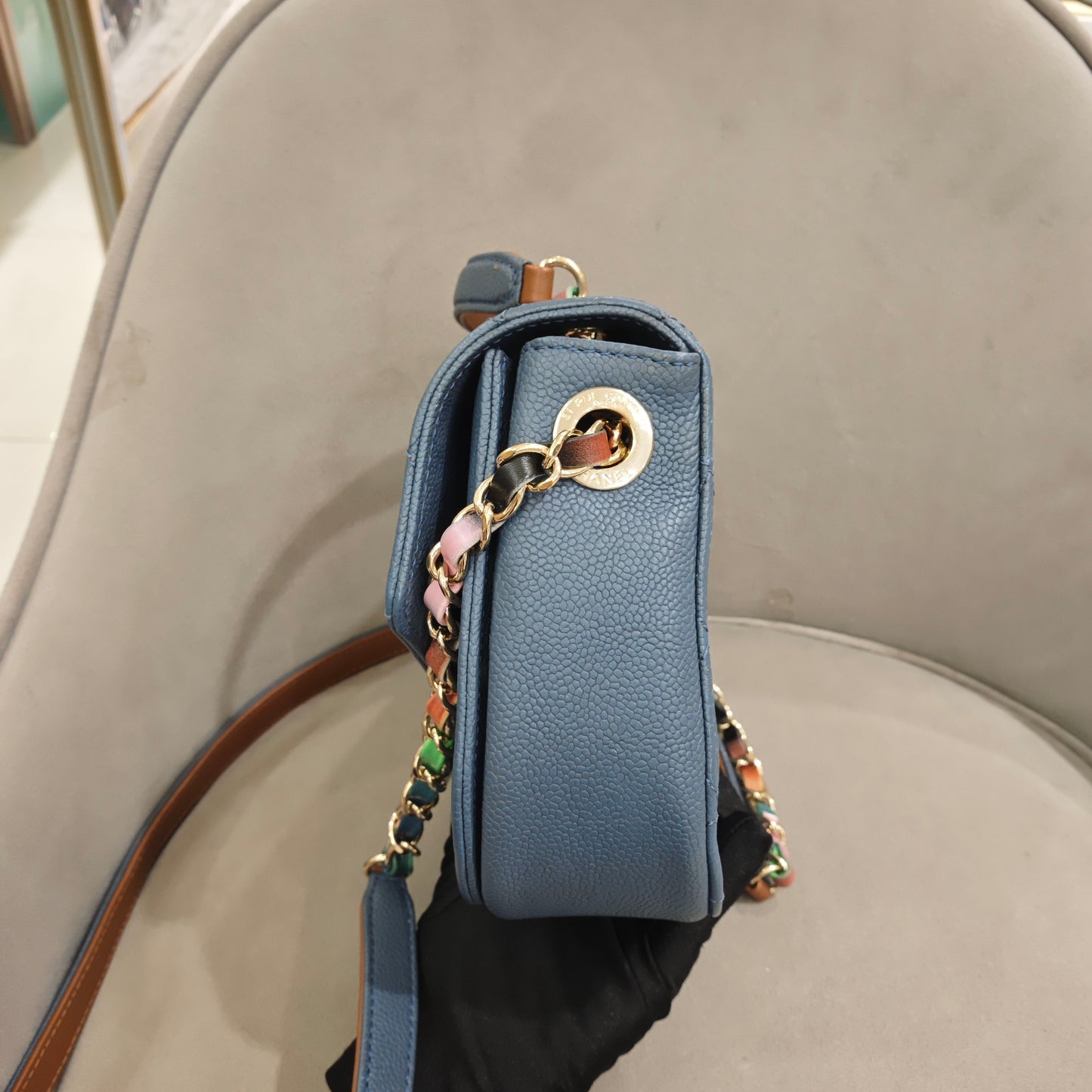 Chanel - Cuba Messenger Bag - Caviar leather - Blue - (Small)