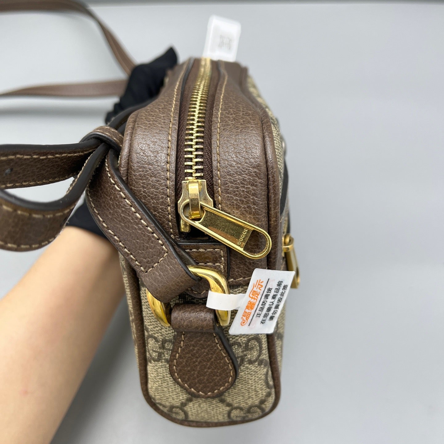 Gucci - Ophidia GG Camera Bag - GG Supreme canvas with leather trim - Brown - (mini)