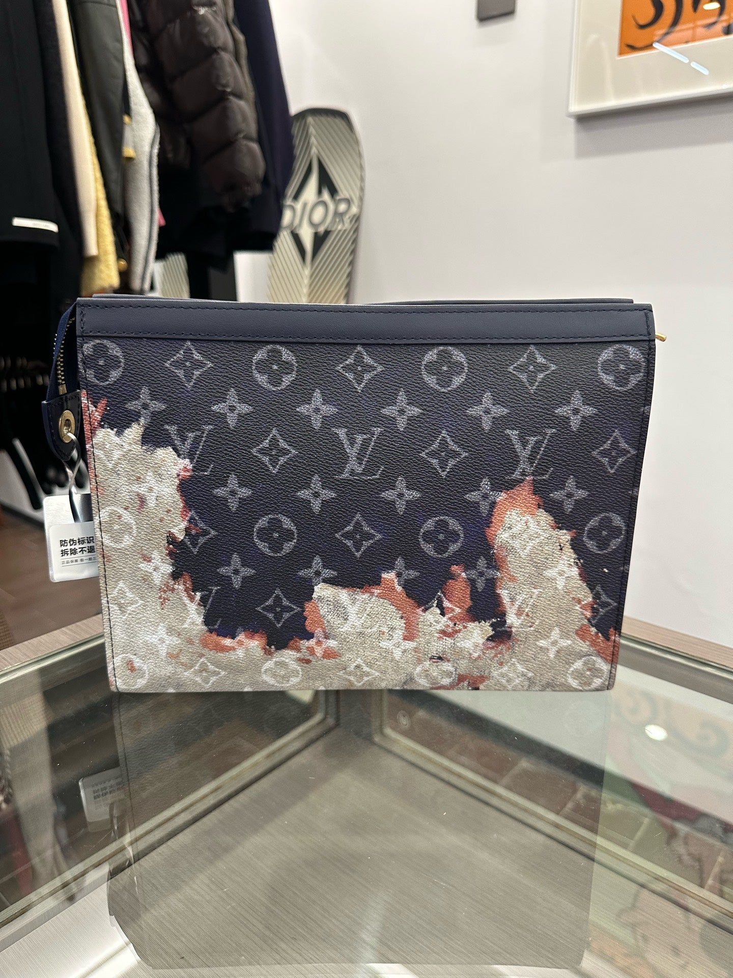 Louis Vuitton - Bonfire Series Pouch M82825 - Monogram coated canvas with leather trim - Navy - (Small)