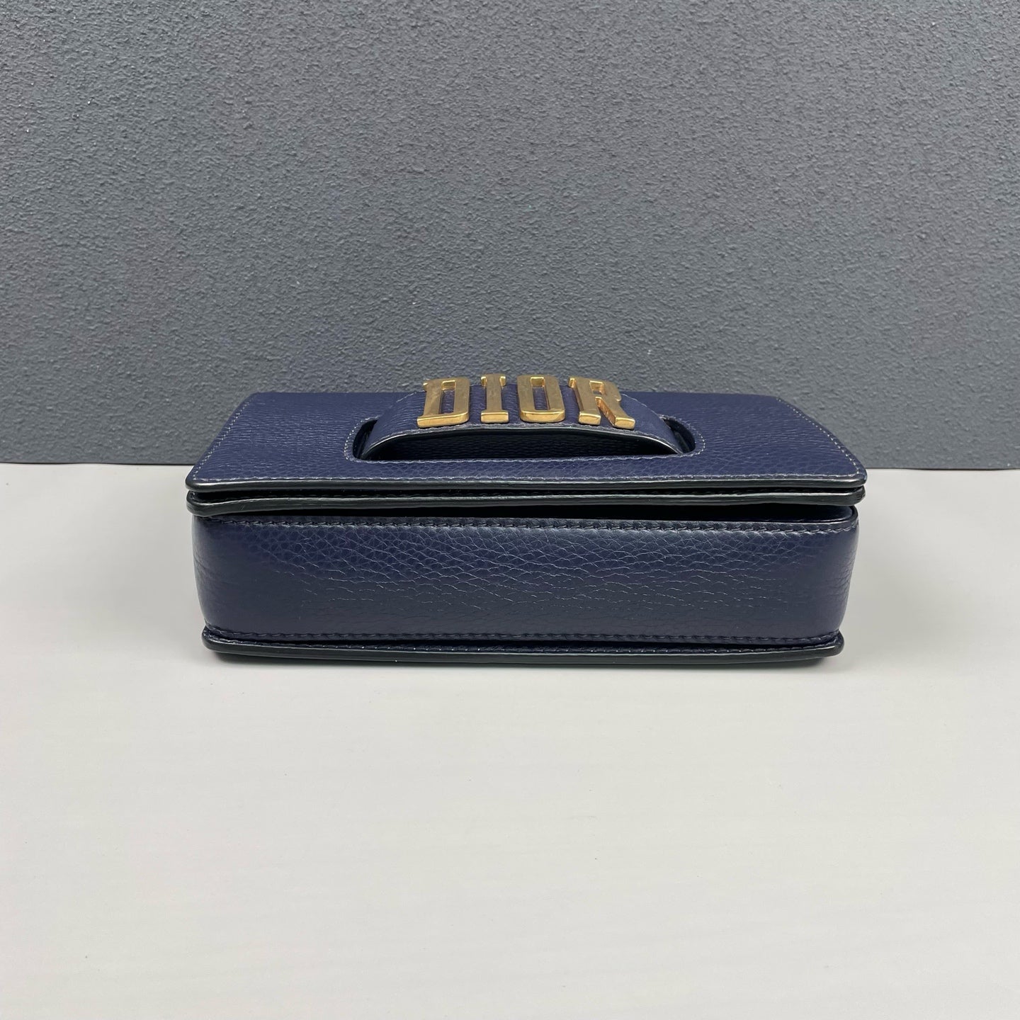 Dior - J'ADIOR - Grained leather exterior with suede interior lining - Navy with Gold-Tone Hardware - (Small)