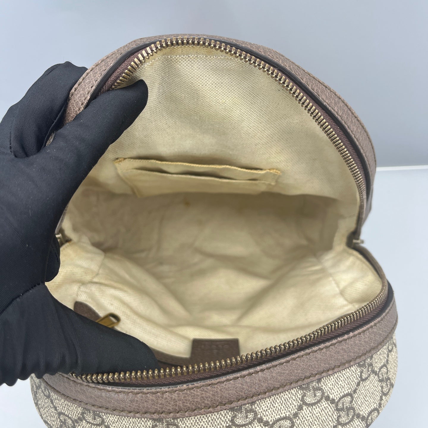 Gucci - Ophidia Backpack - GG Supreme canvas with leather trim - Brown - (small)