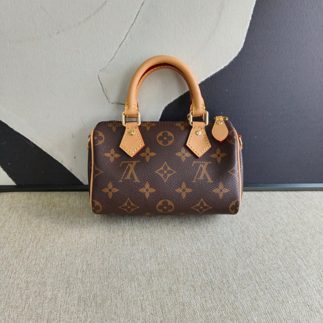 Louis Vuitton - Speedy Nano - Monogram coated canvas with Vachetta leather trim - Brown - (mini)