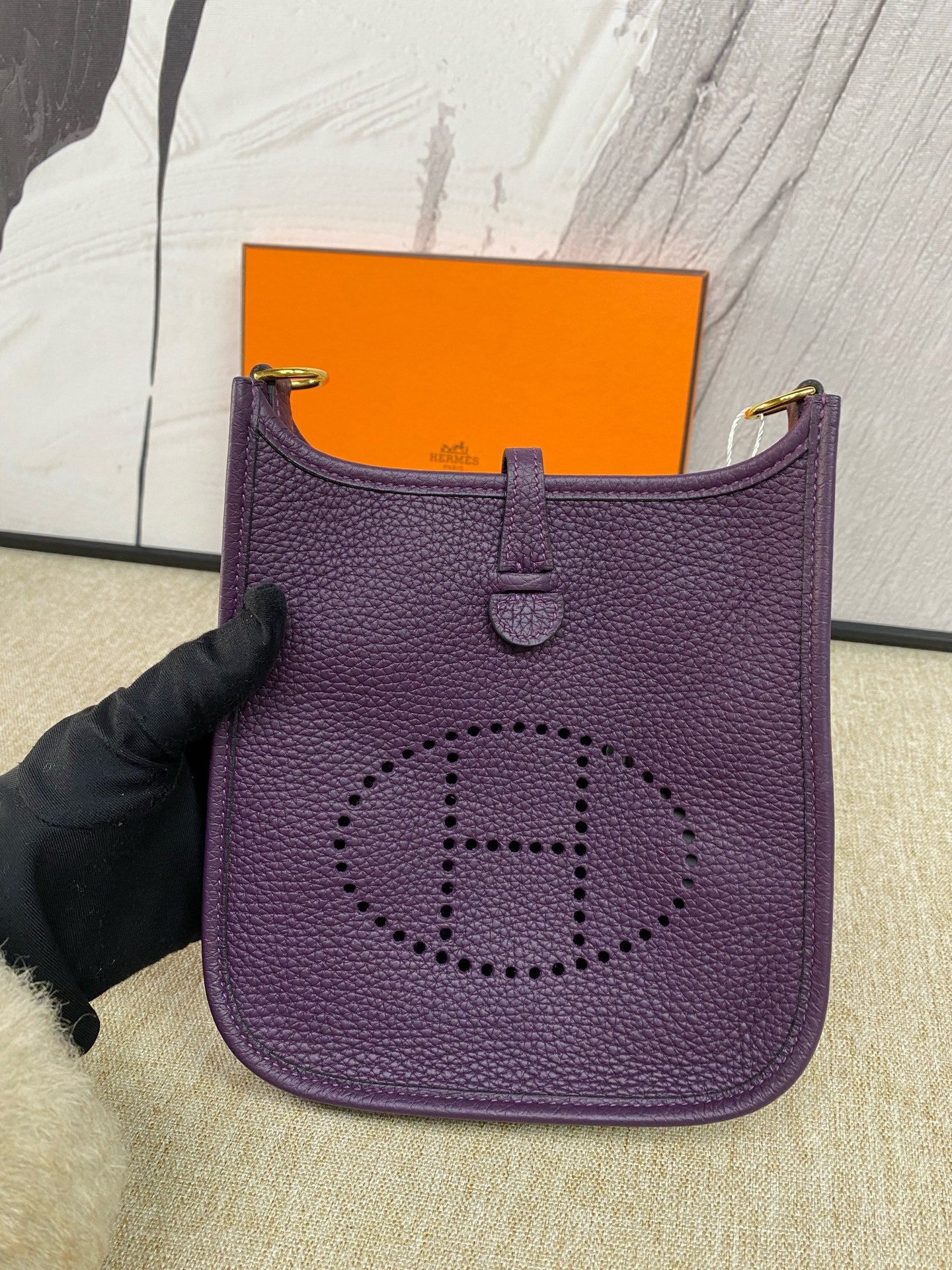 Hermes - Evelyne 16 Amazone mini - Taurillon Clemence leather - Blackcurrant Purple (Cassis) - (mini)