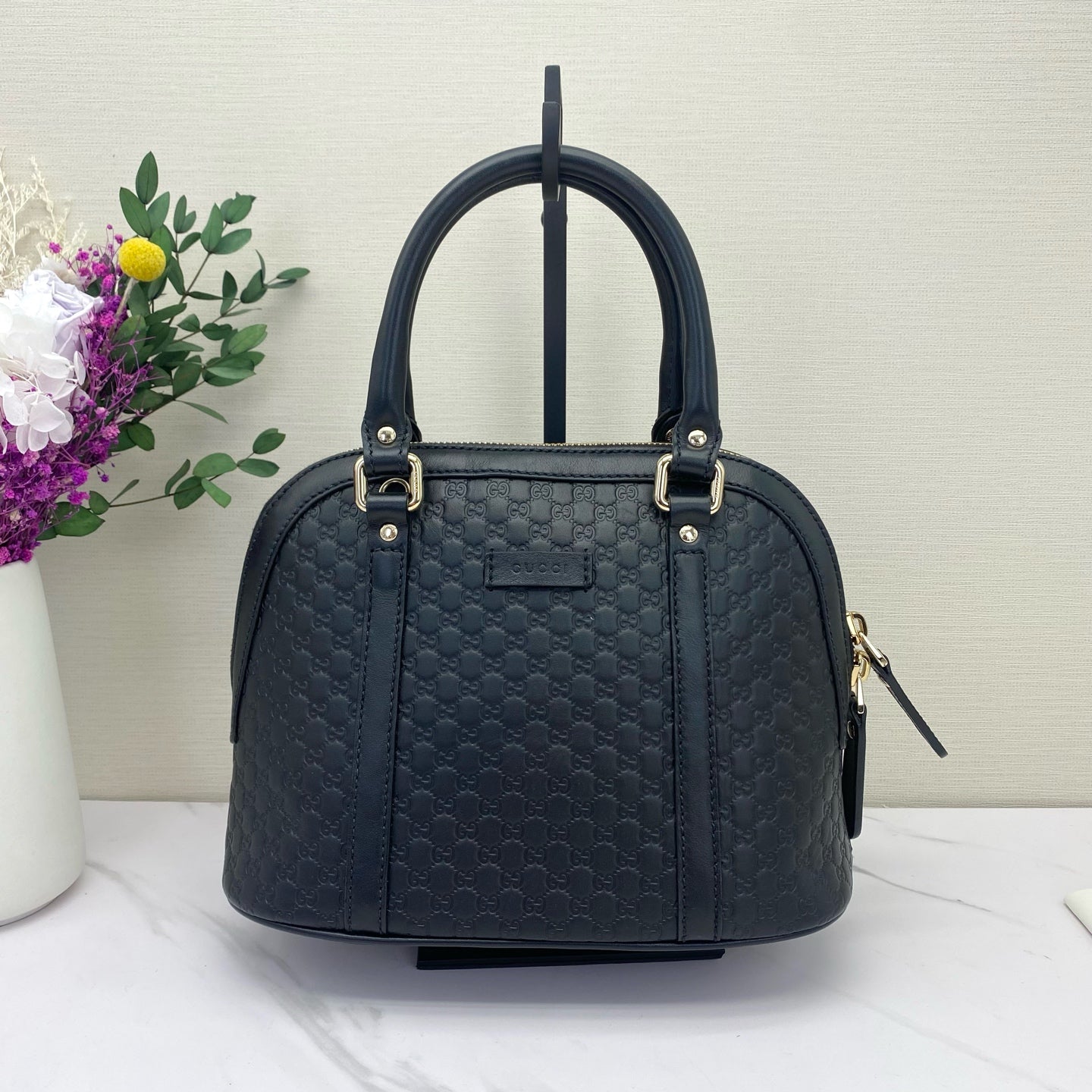 Gucci - Guccissima Dome Bag Small - Leather - Black - (small)