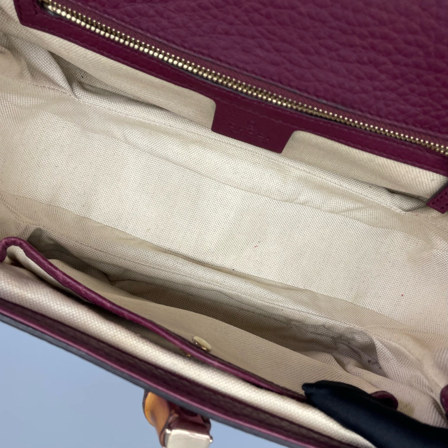 Gucci - Bamboo Top Handle Bag - Leather - Burgundy - (mini)