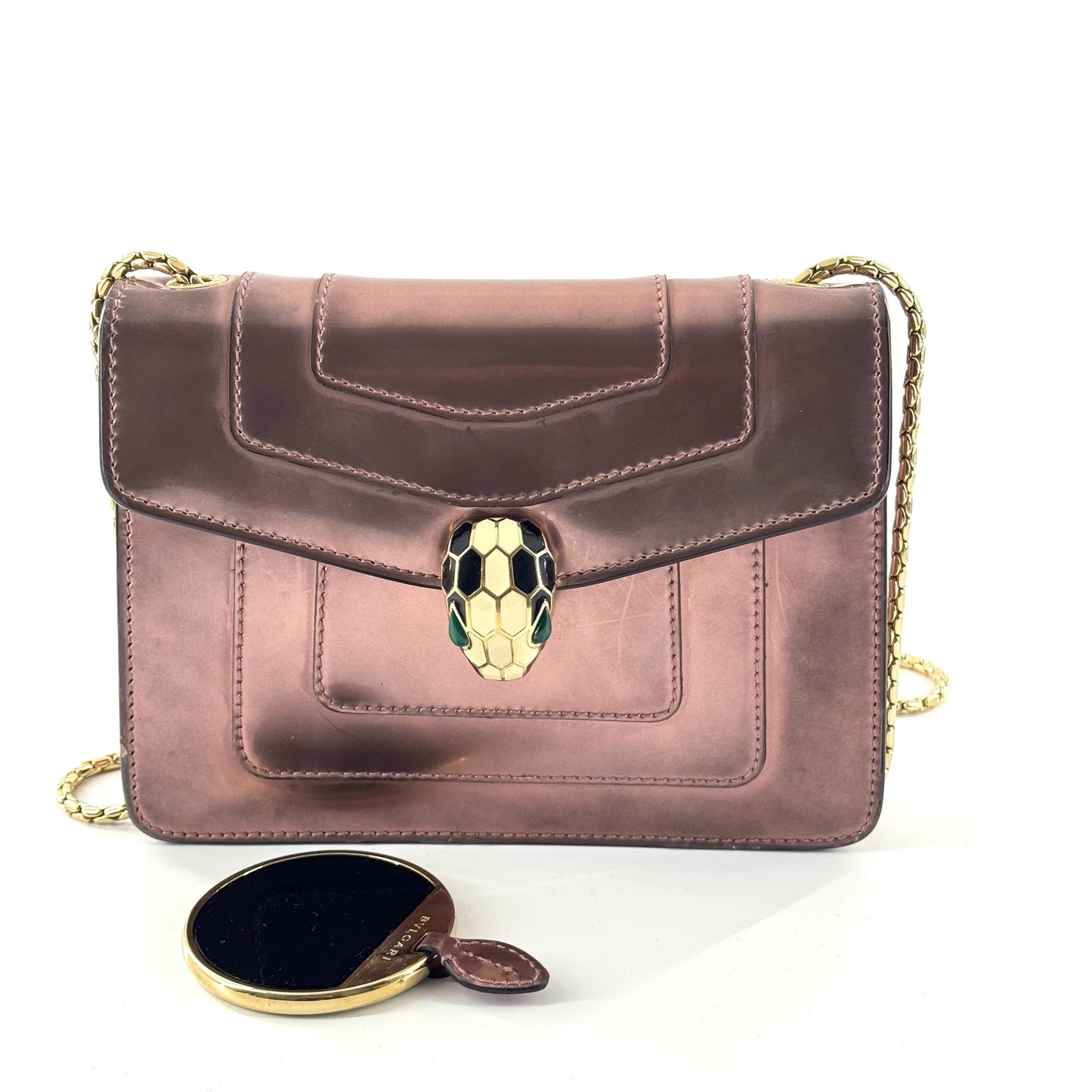 Bvlgari - Serpenti Forever Flap Bag - Patent leather - Pink - (mini)