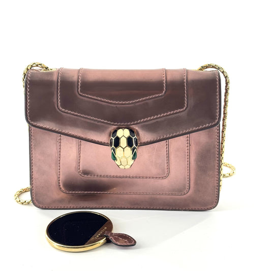 Bvlgari - Serpenti Forever Flap Bag - Patent leather - Pink - (mini)