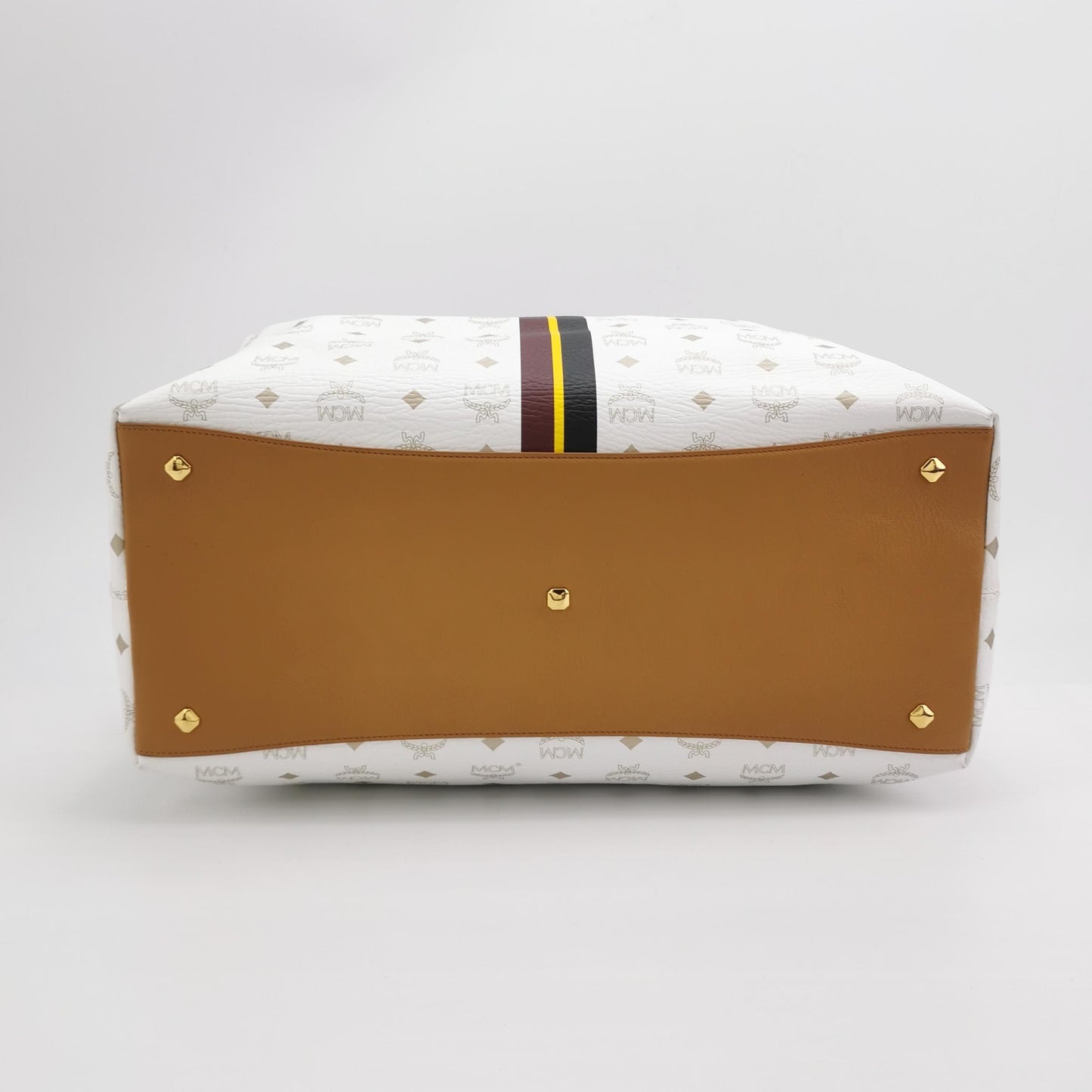 MCM - Visetos Boston Bag (M4002) - Coated canvas and leather - White - (large)