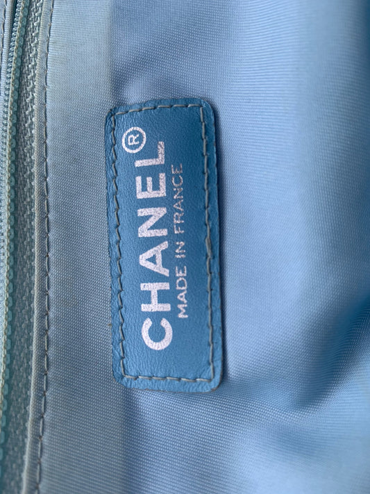 Chanel - New Travel Line Tote - Cloth with leather handles - Blue - (medium)