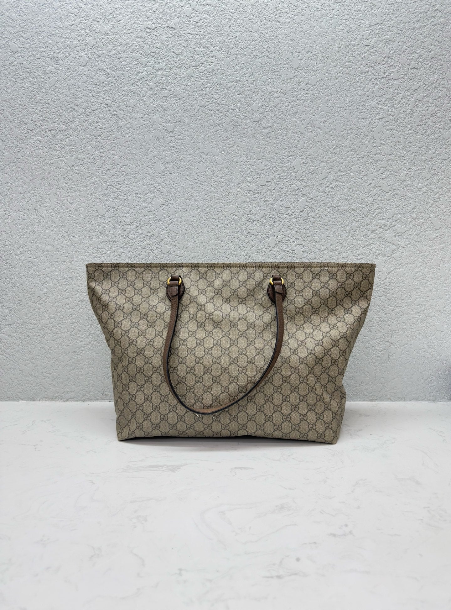 Gucci - GG Supreme Tote - Coated canvas, Leather - Beige - (medium)