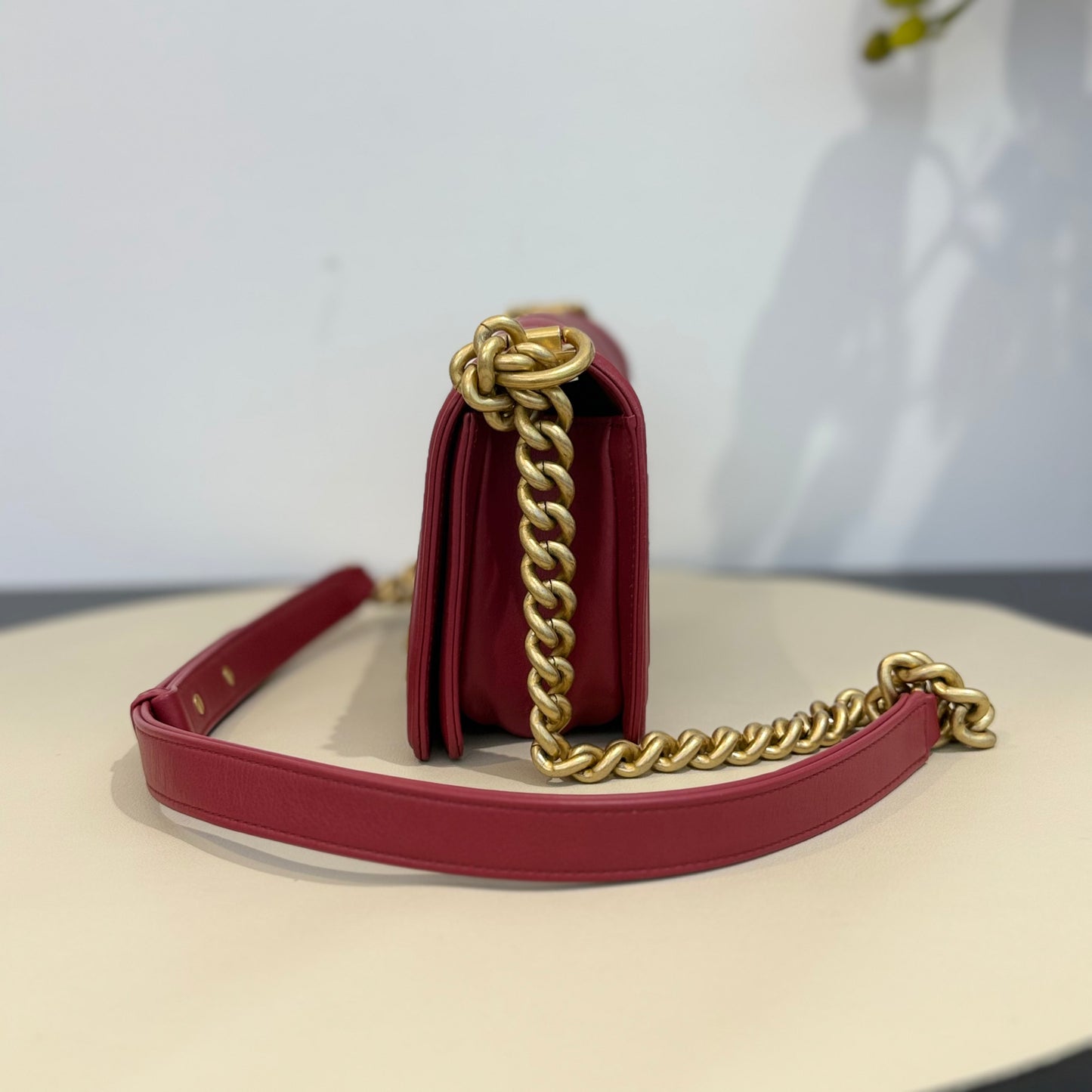 Chanel - Boy Chanel Small - Calfskin leather - Tomato Red with Gold-Tone Hardware - (Small)