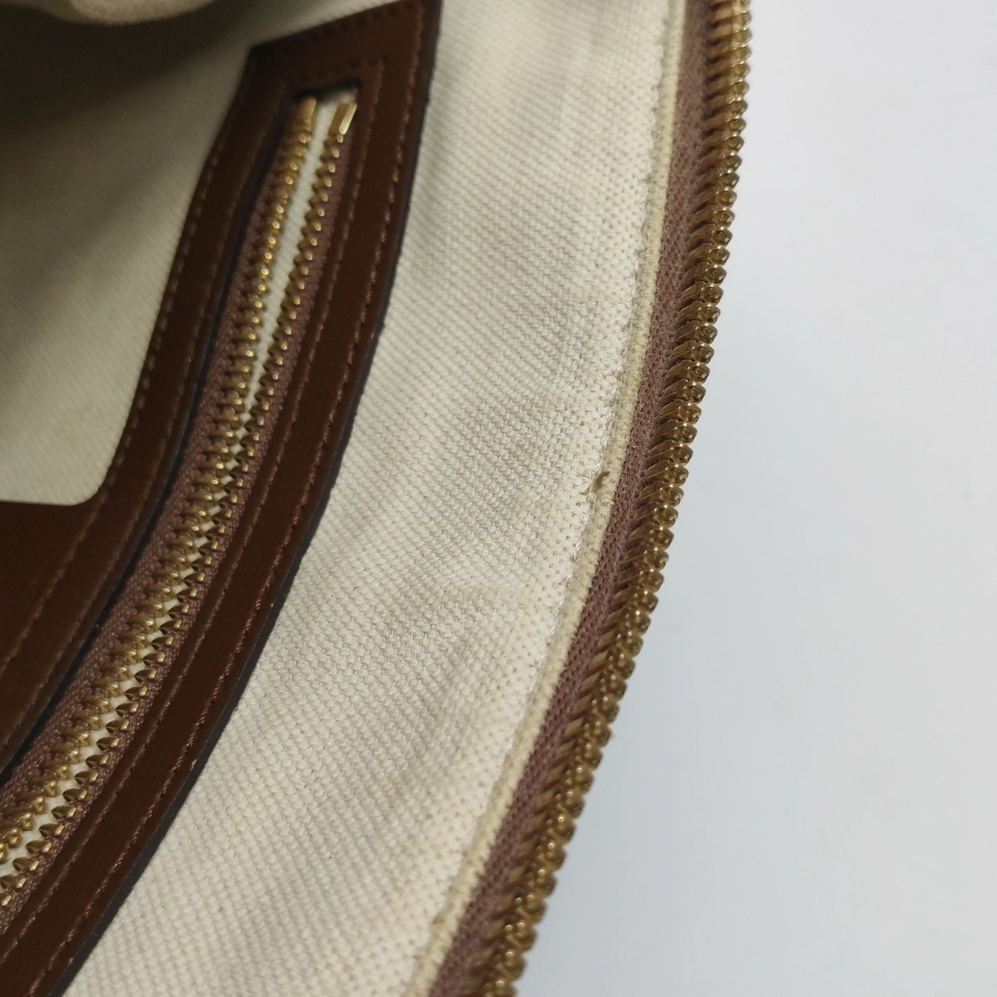 Gucci - Horsebit 1955 - GG Supreme canvas with leather trim - Beige and Brown - (small)
