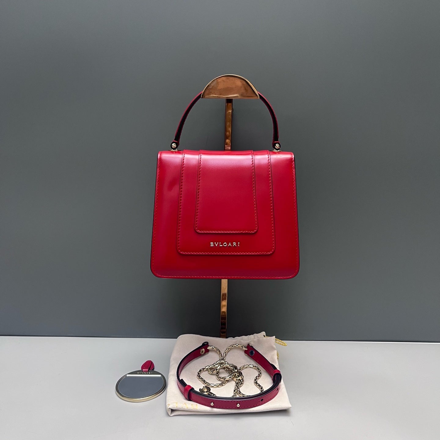 Bvlgari - Serpenti Forever Accordion Bag - Leather - Red - (mini)