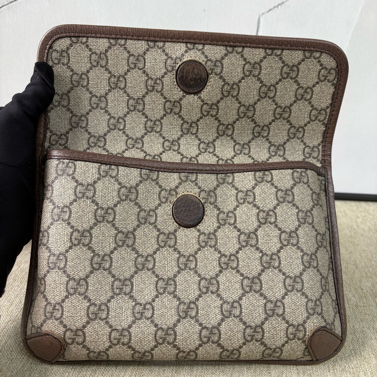 Gucci - Tiger Head Belt Bag 031 - GG Supreme canvas with leather trim - Beige and Brown with Red and Green Web Stripe - (mini)
