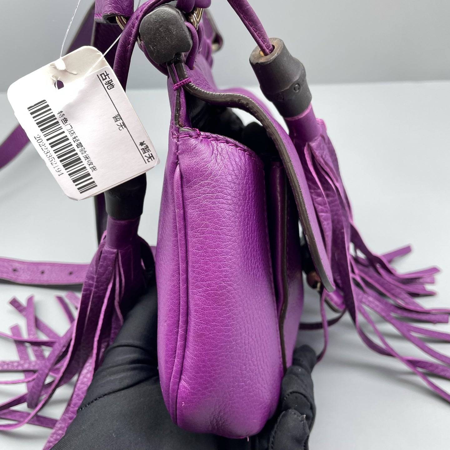 Gucci - Tassel Bamboo Shoulder Bag - Leather - Purple - (small)