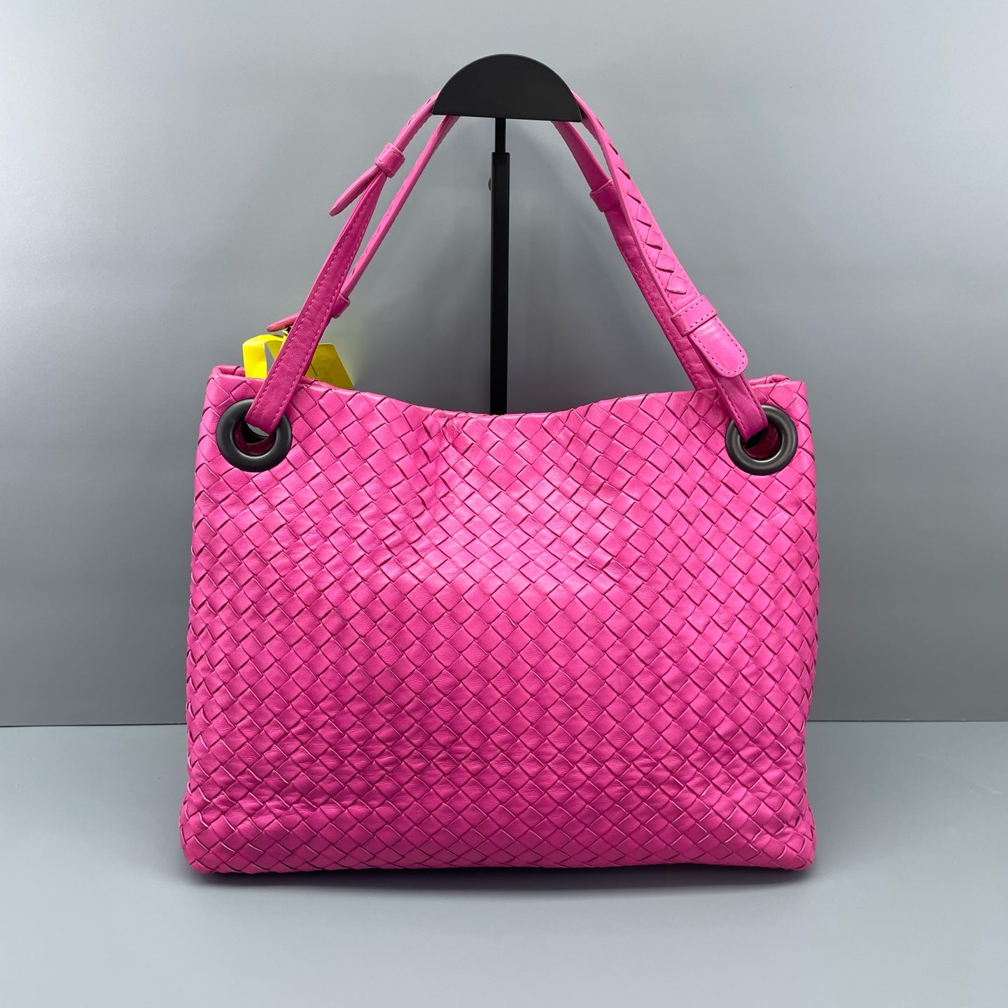 Bottega Veneta - Intrecciato Double-Bridge Tote Bag - Woven Nappa leather - Raspberry Pink - (Medium)