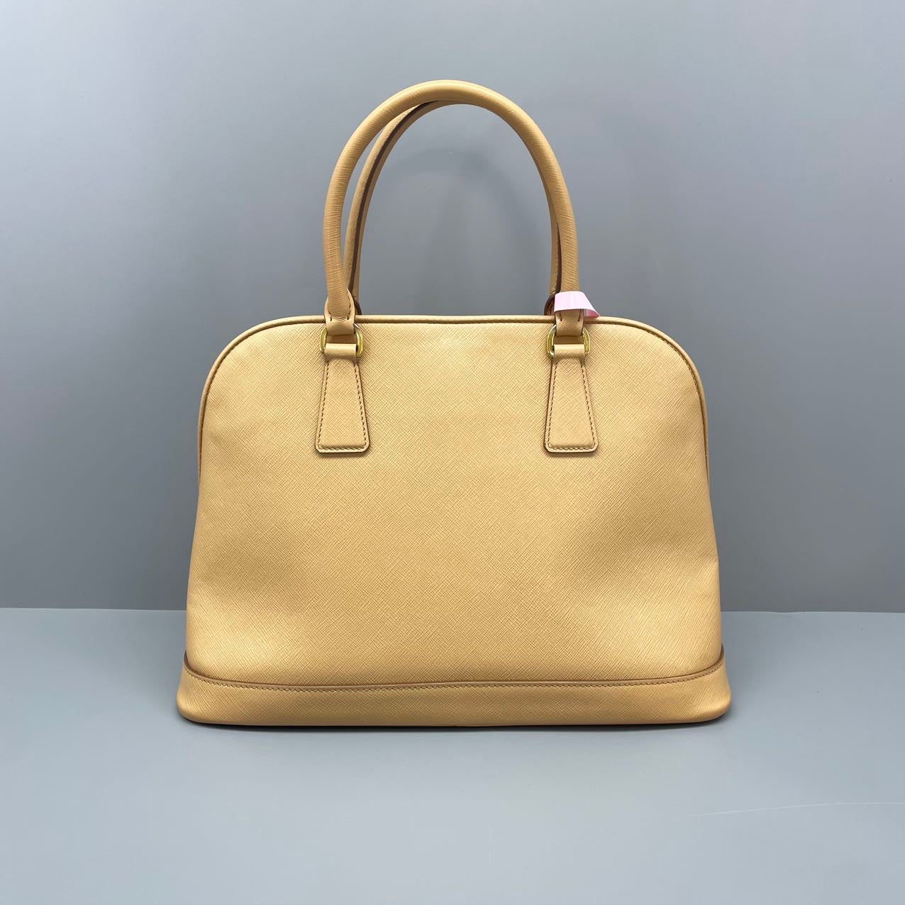 Prada - Saffiano Lux Dome Handbag - Saffiano leather - Beige - (medium)