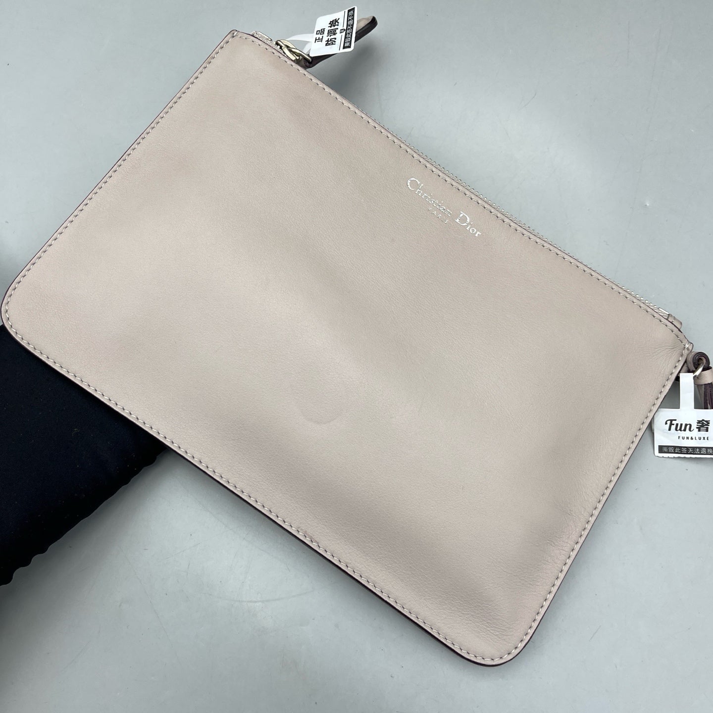 Dior - VIP Tote with Pouch - Leather - Grey - (large)
