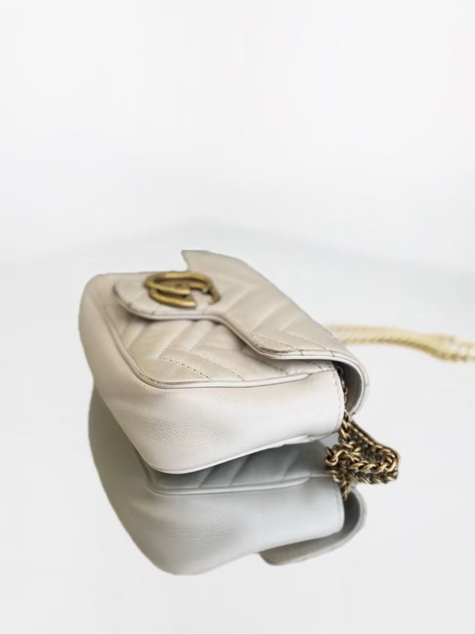 Gucci - Marmont Mini Chain Bag - Leather - White - (mini)