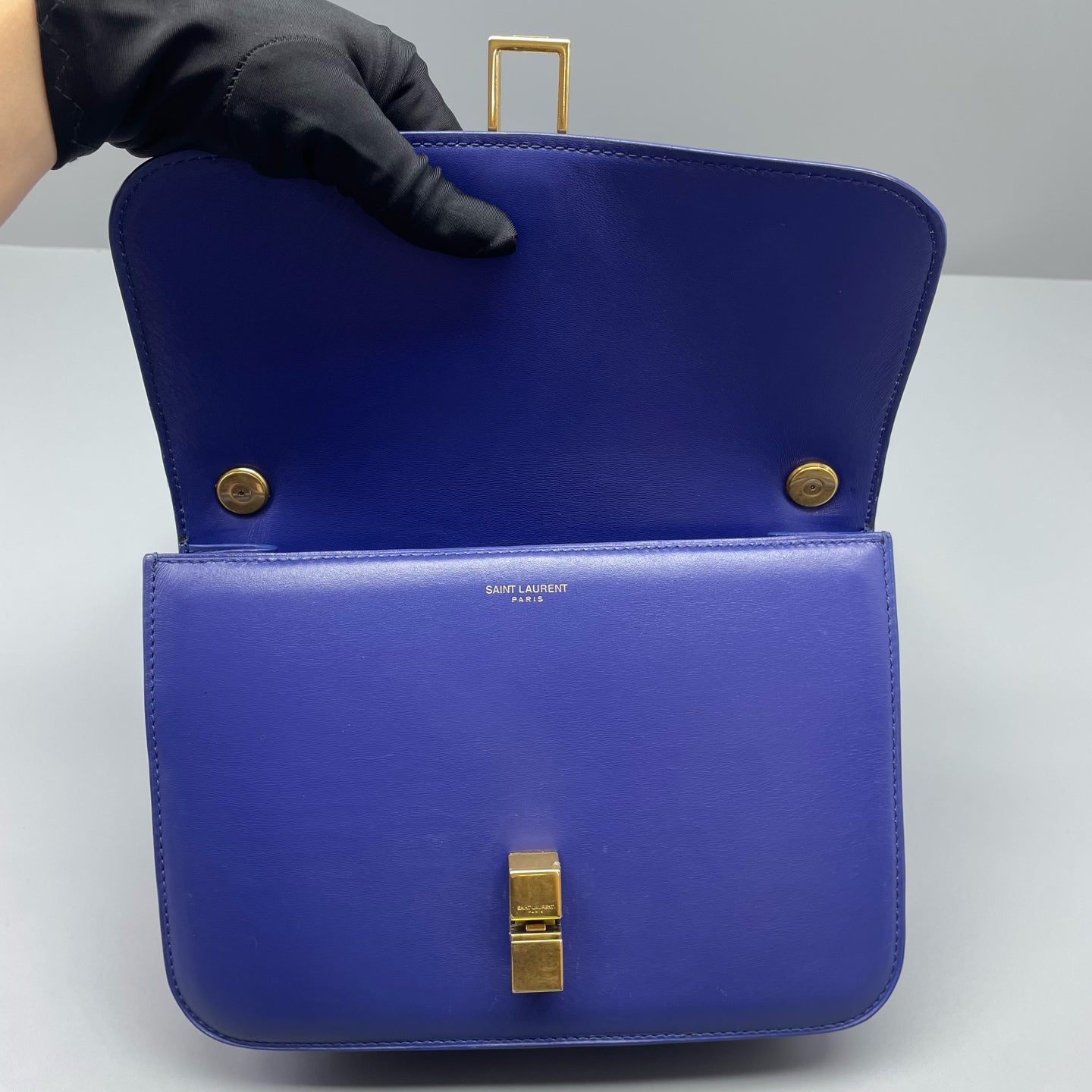 Saint Laurent - Carra Box - Leather - Blue - (small)