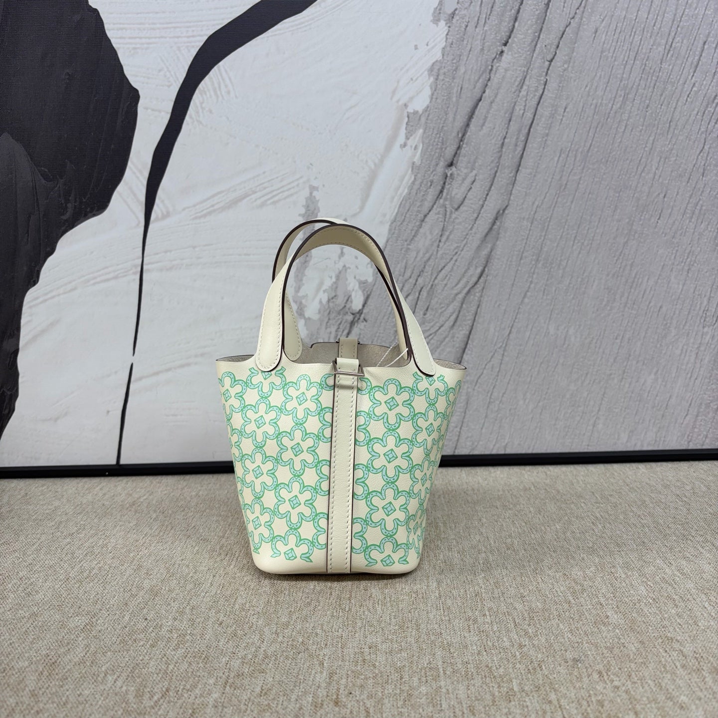 Hermès - Picotin Lock 14 Micro with Floral Pattern - Swift leather - White - (mini)
