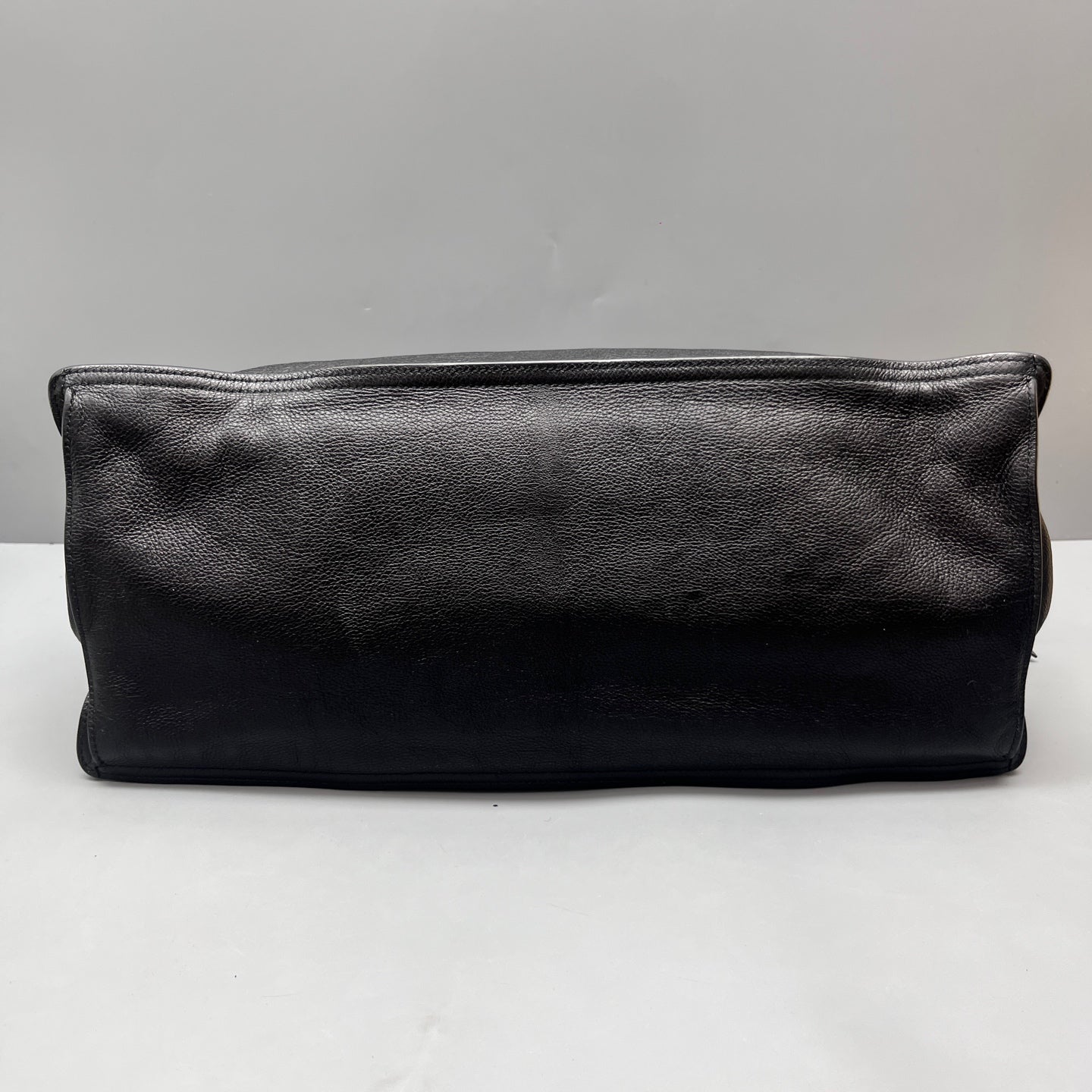 Prada - Leather Tote with Blue Label - Leather - Black - (large)