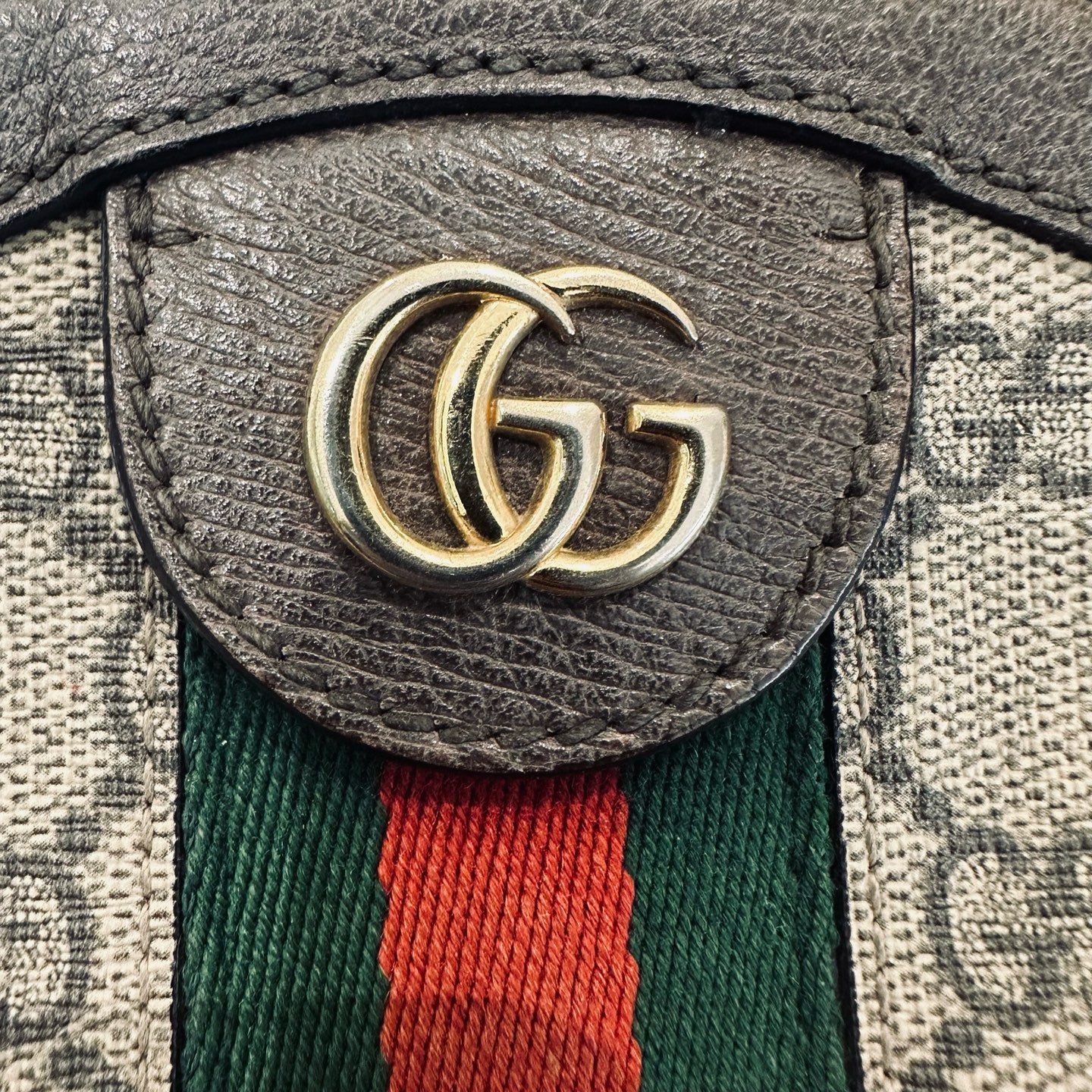 Gucci - Ophidia Round Mini Shoulder Bag - GG Supreme canvas with Leather trim - Brown - (mini)