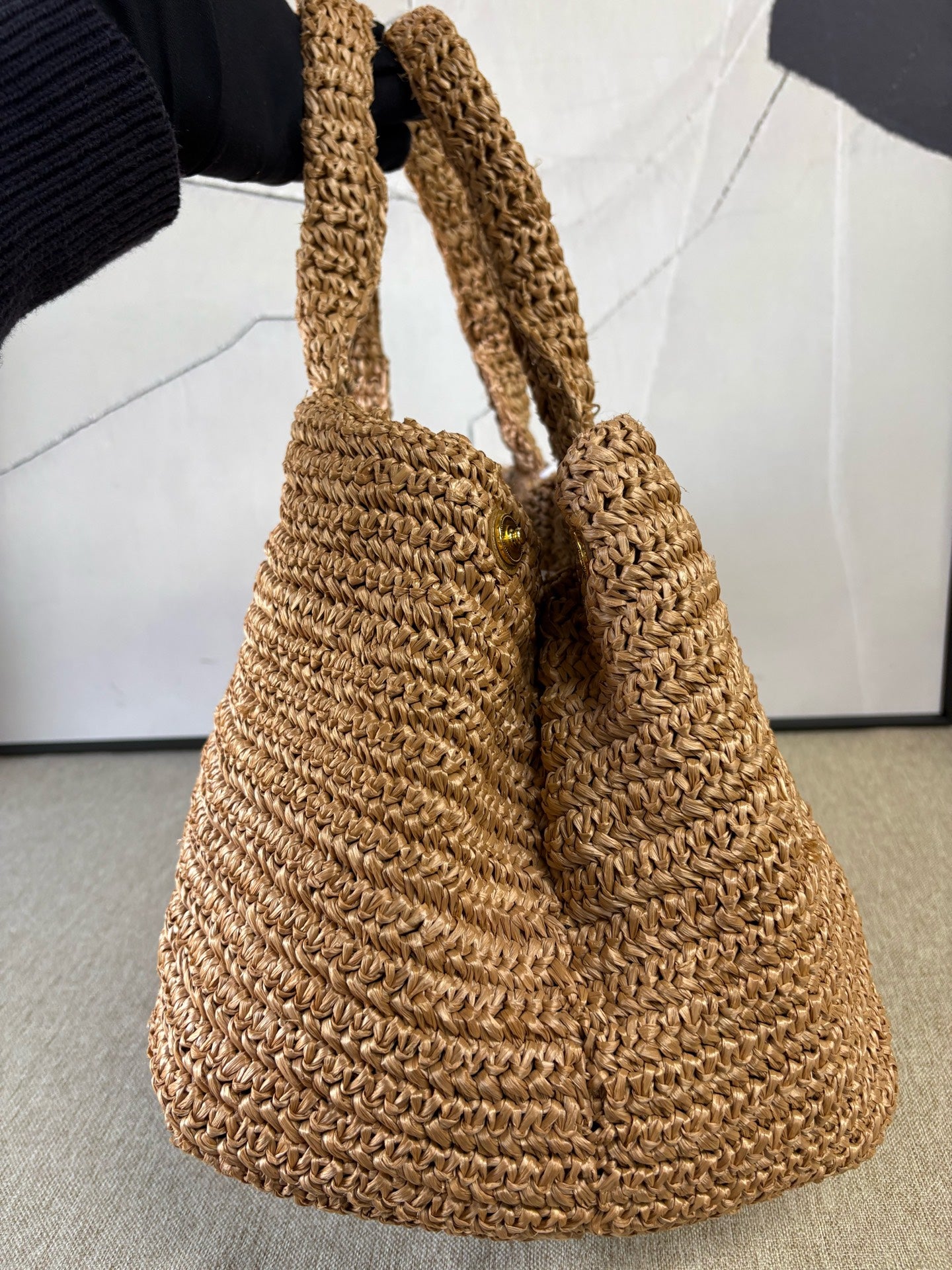 Prada - Woven Beach Tote Bag BN2302 - Raffia - Natural - (Large)