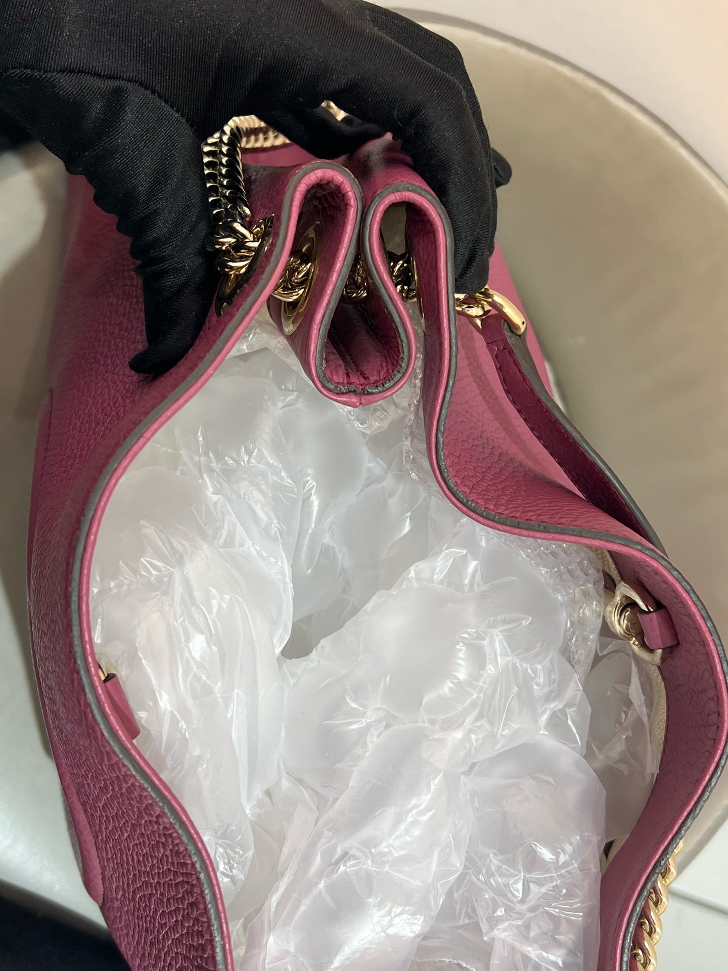 Gucci - Soho Tassel Tote - Grained leather - Burgundy - (Medium)