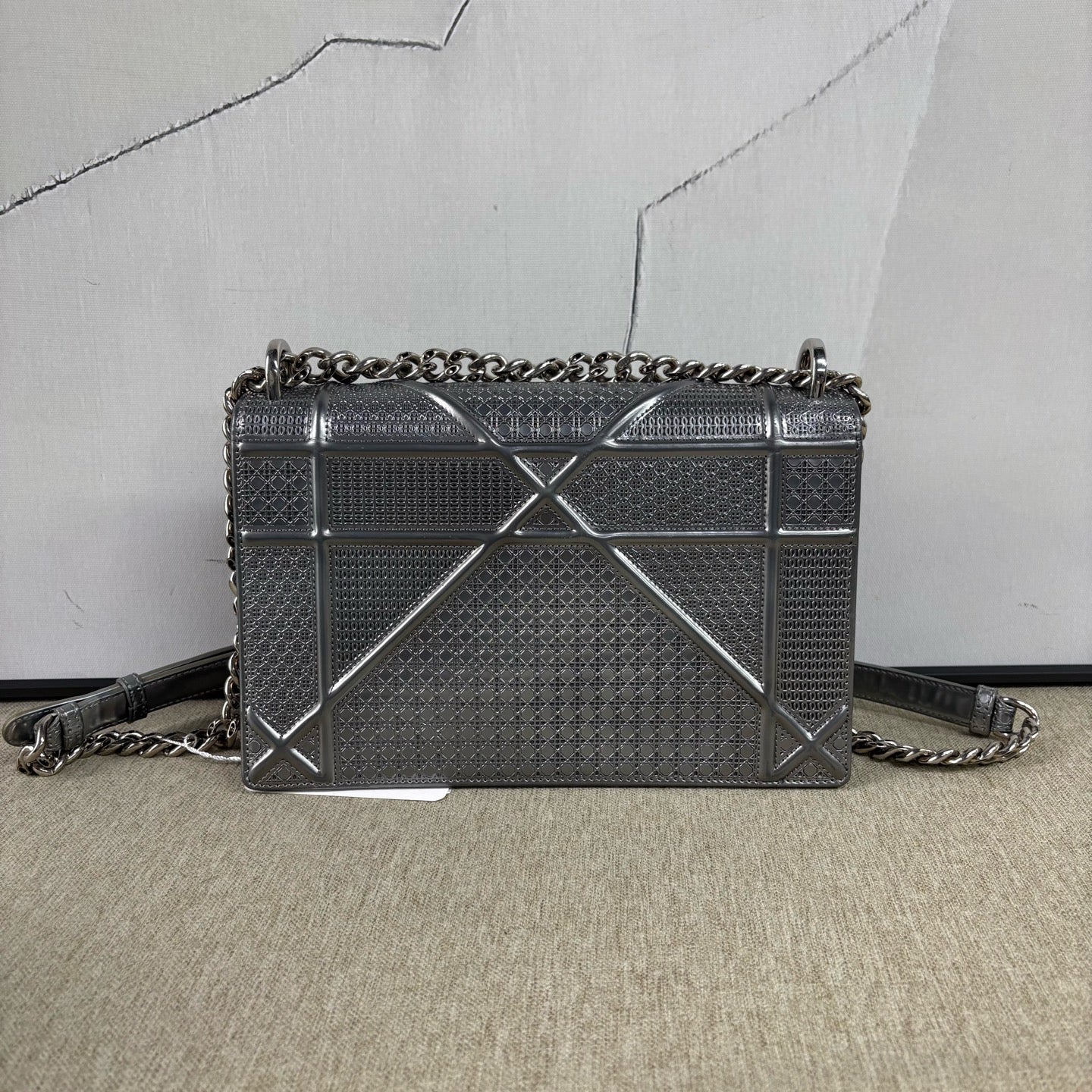 Dior - Diorama Medium Flap Bag - Patent leather - Silver - (Medium)