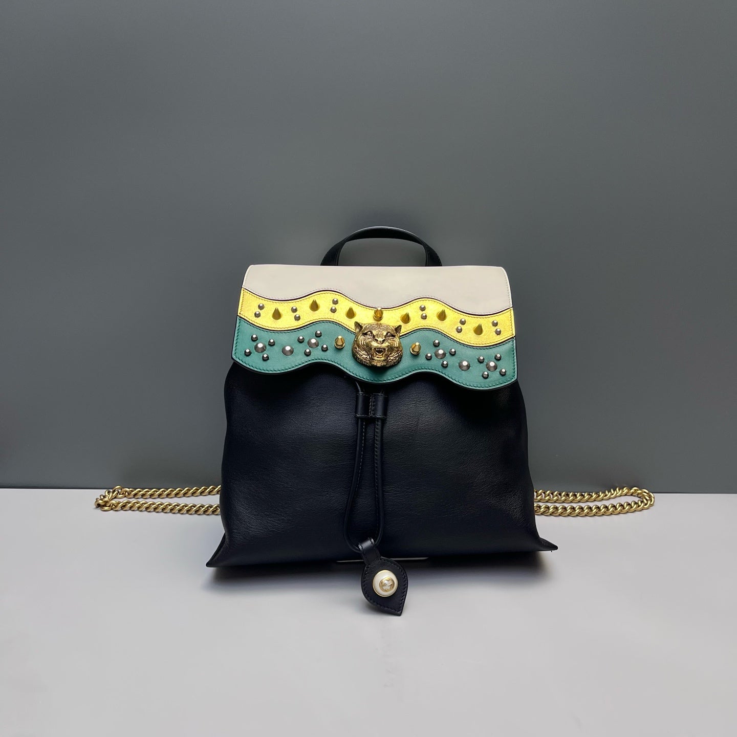 Gucci - Dionysus Tiger Head Studded Backpack - Leather - Multicolour - (medium)