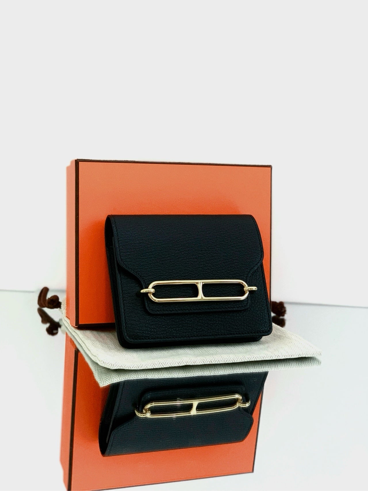 Hermès - Roulis Slim Compact - Goatskin leather - Black - (small)