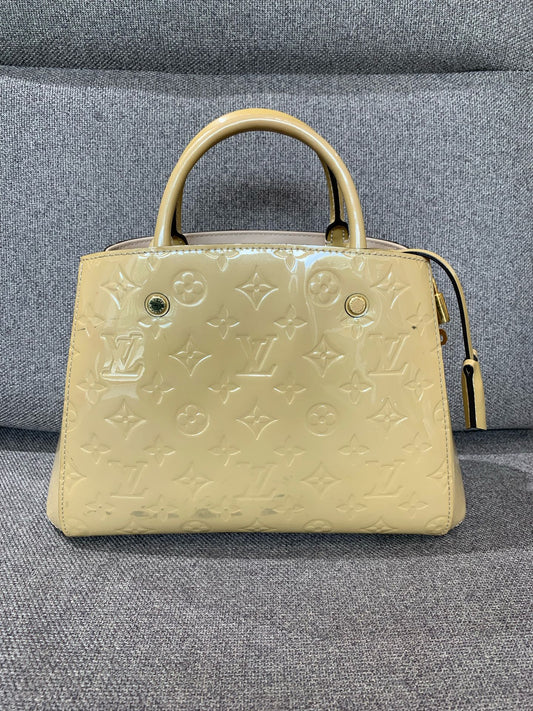Louis Vuitton - Montaigne BB - Patent leather - Beige - (mini)