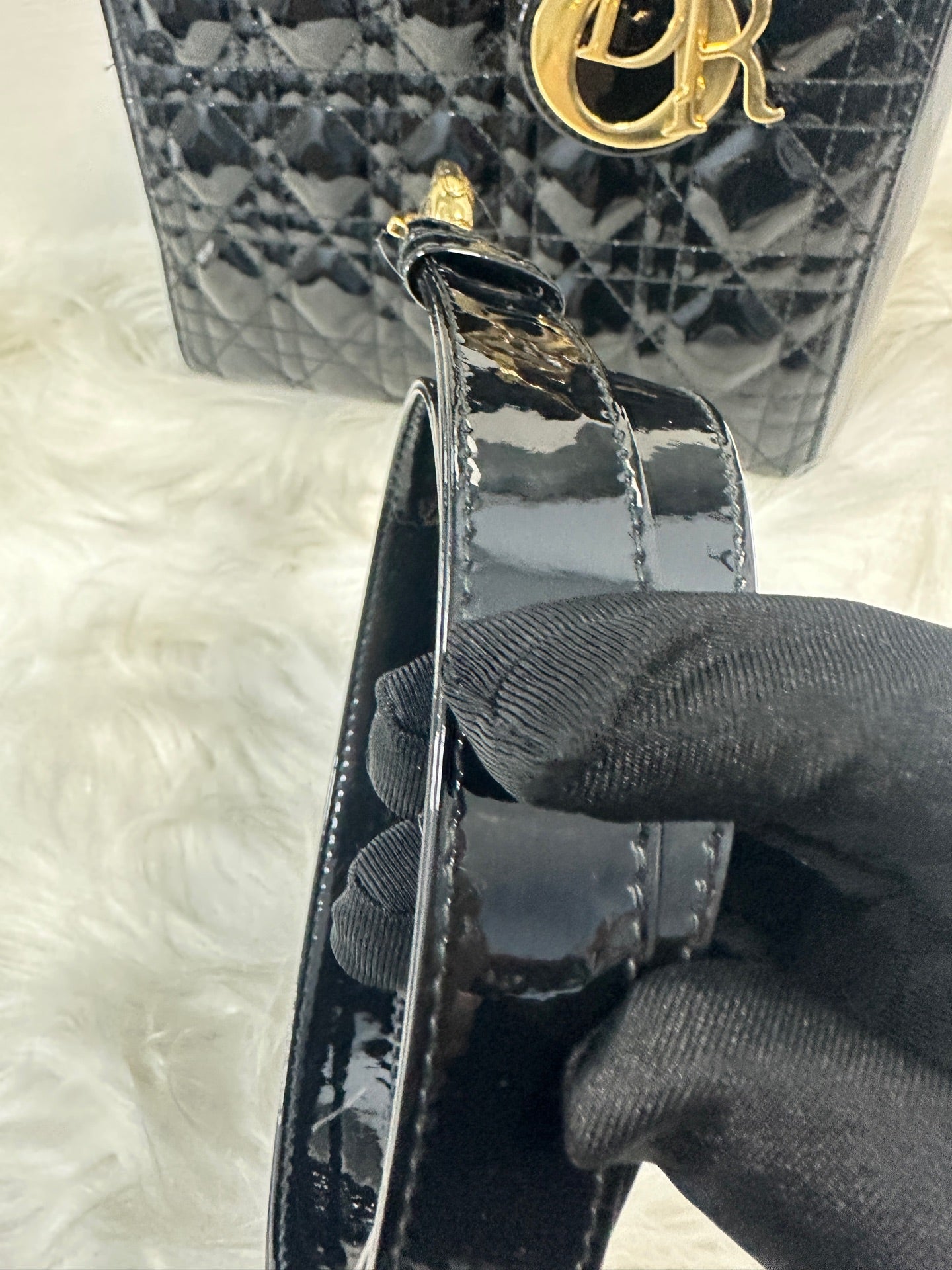 Dior - Lady Dior Medium - Patent leather - Black - (medium)
