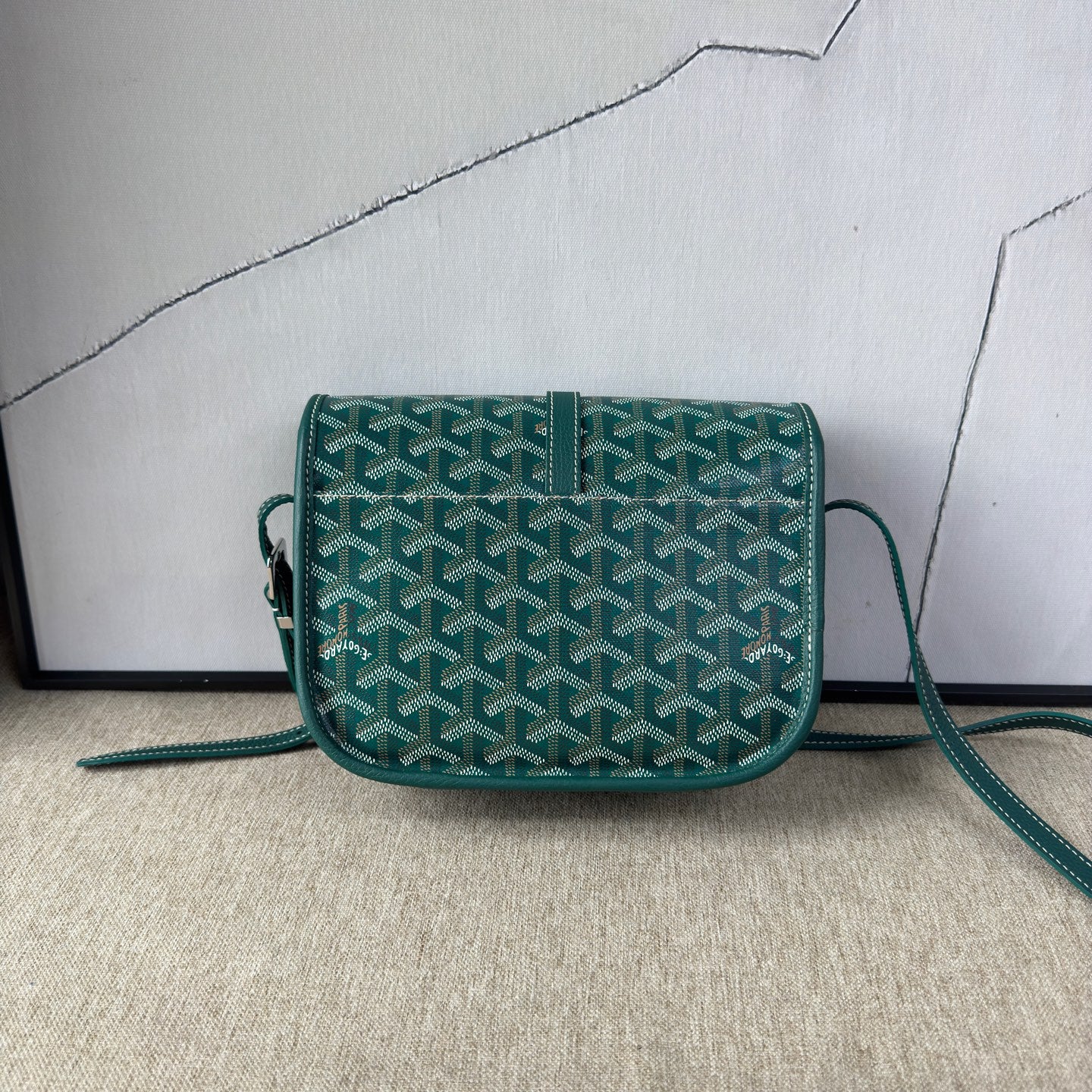 Goyard - Belvedere Messenger Bag - Goyardine canvas with pebbled leather trim - Green - (Small)
