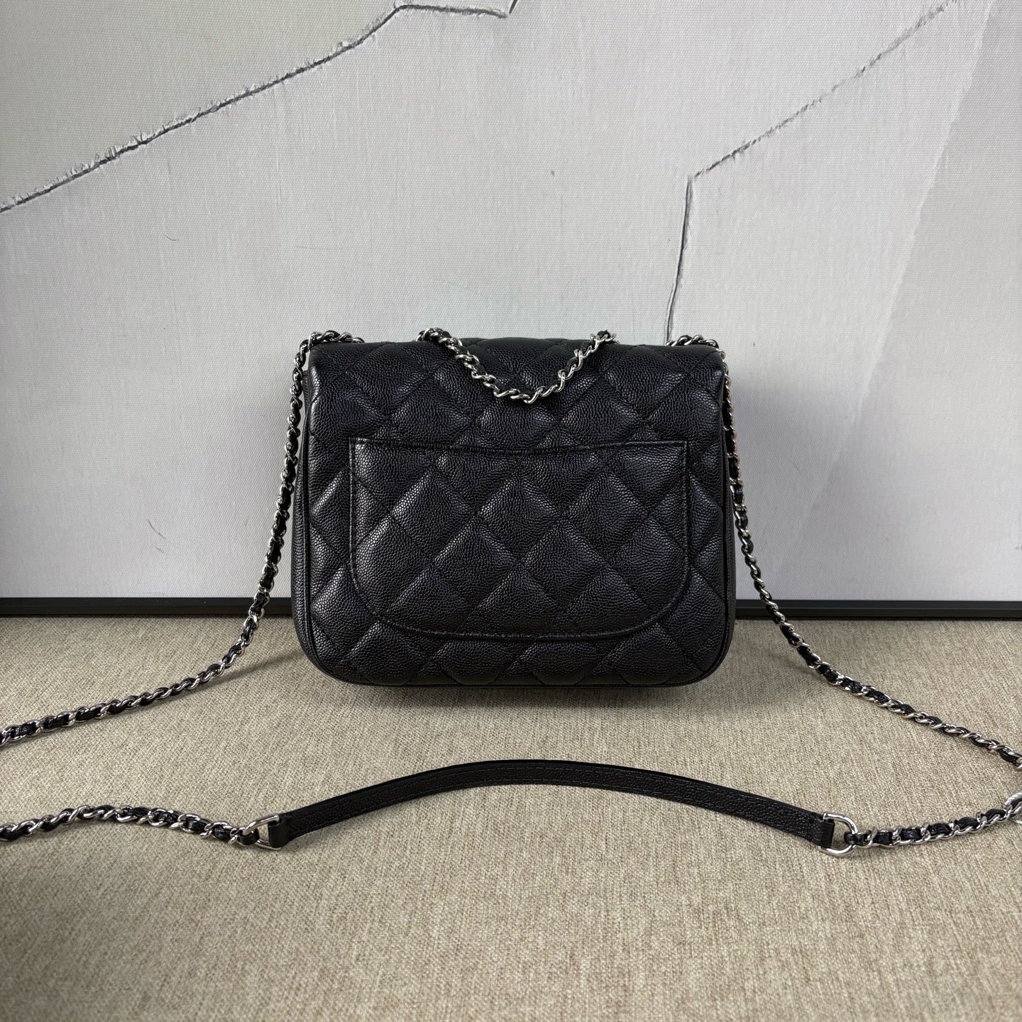 Chanel - Classic Flap Mini (Rectangular) - Caviar leather - Black - (Mini)