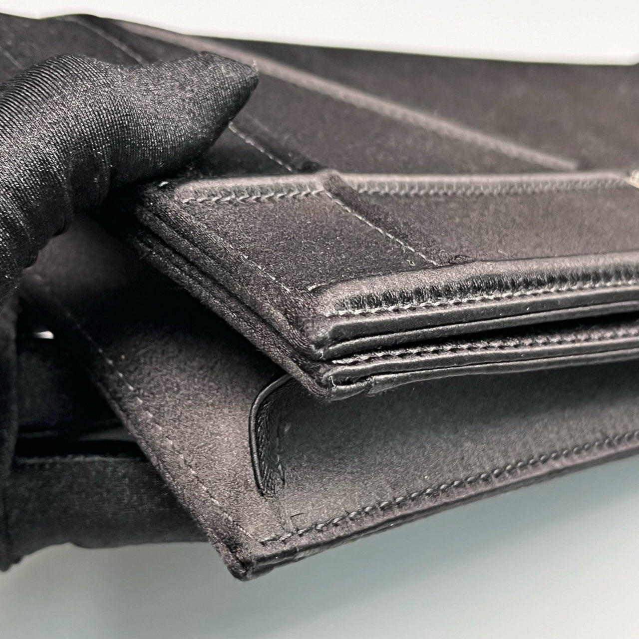 Dior - Diorama Chain Wallet - Satin - Black - (mini)