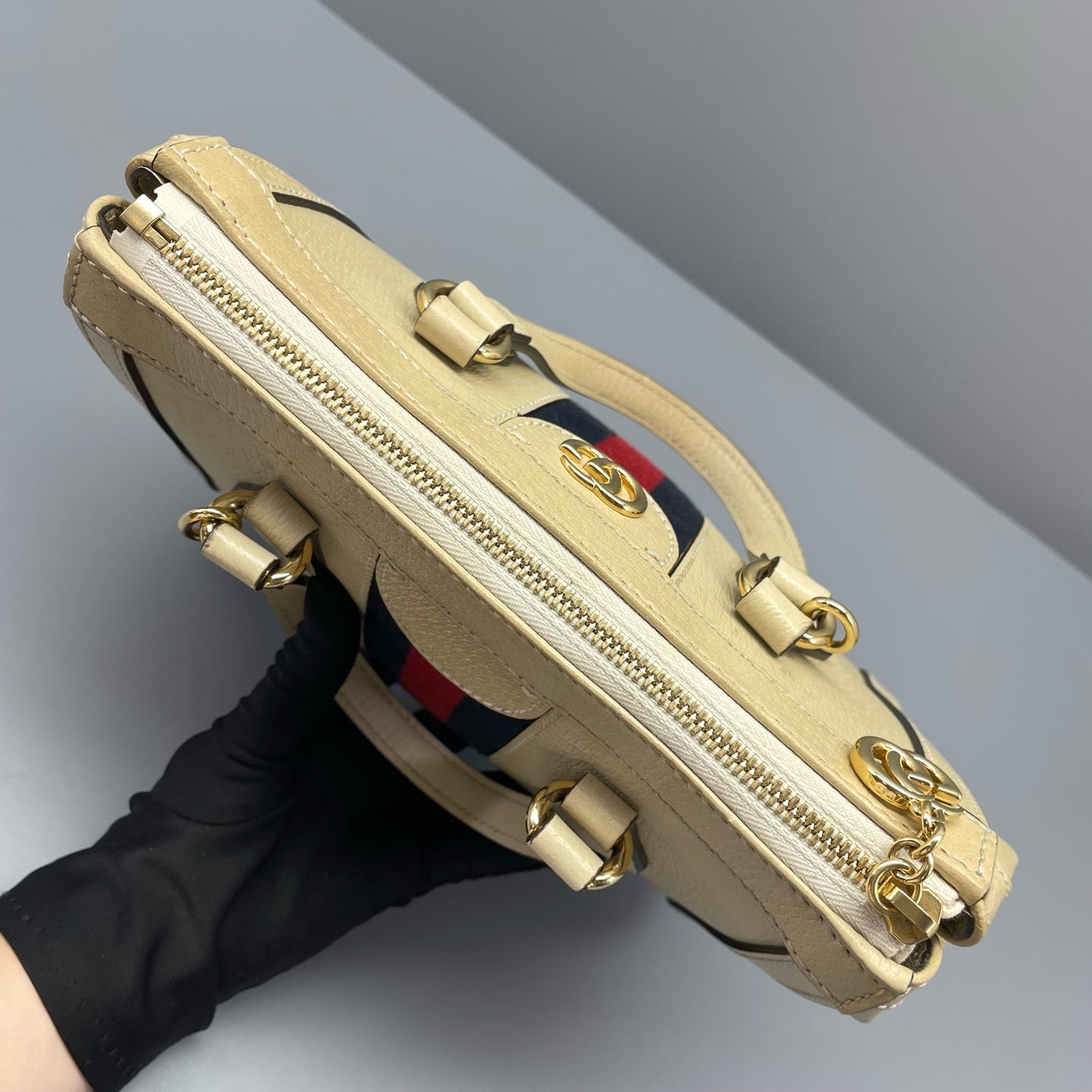 Gucci - Ophidia Small Top Handle Bag - Grained leather - Beige - (Small)
