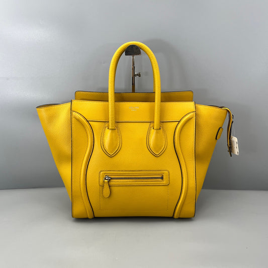 Celine - Luggage Mini - Grained calfskin leather - Yellow - (mini)