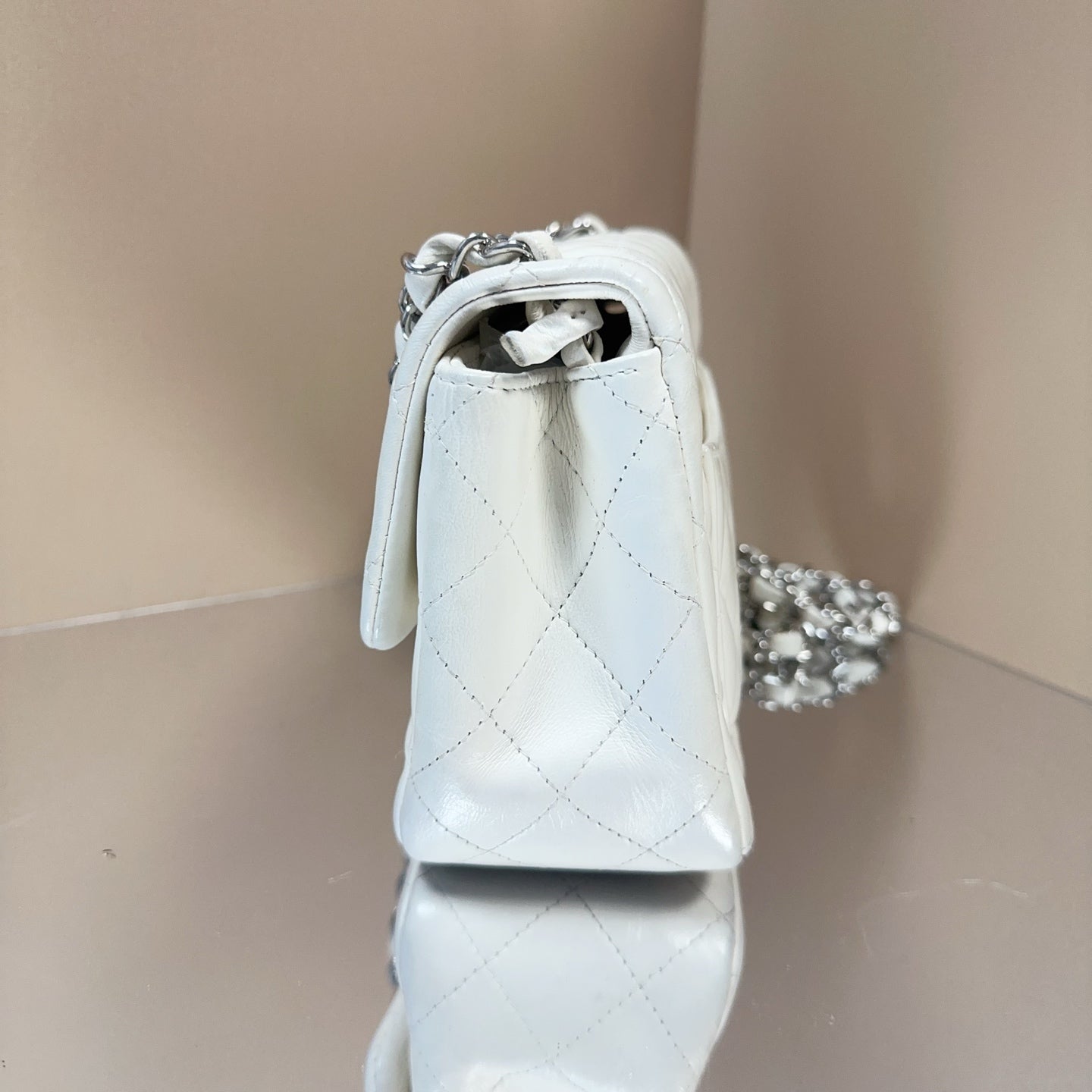 Chanel - Classic Flap Mini Square - Lambskin leather - White - (mini)