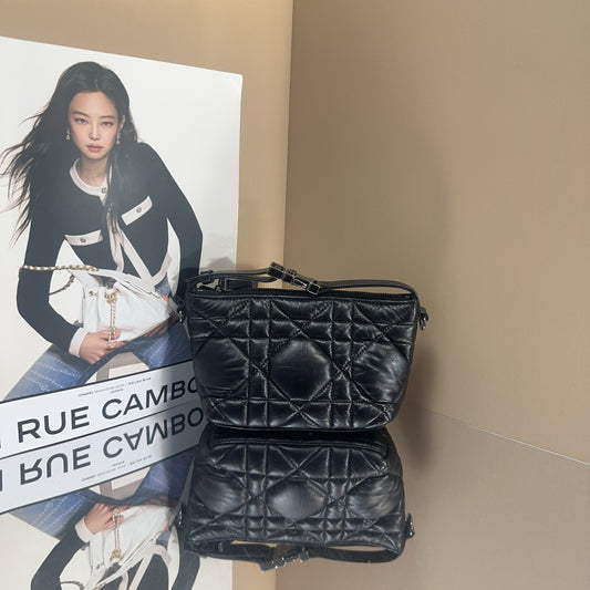 Dior - Travel Nomad Cannage Clutch Bag - Leather - Black - (small)