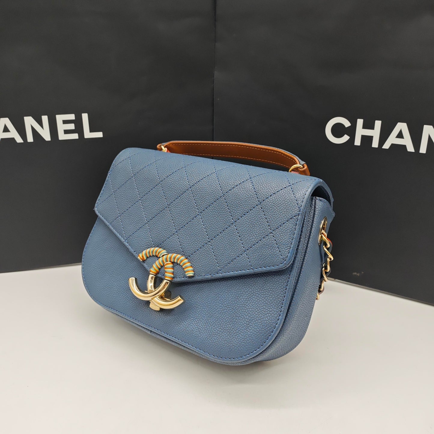 Chanel - Cuba Messenger Bag - Caviar leather - Blue - (Small)